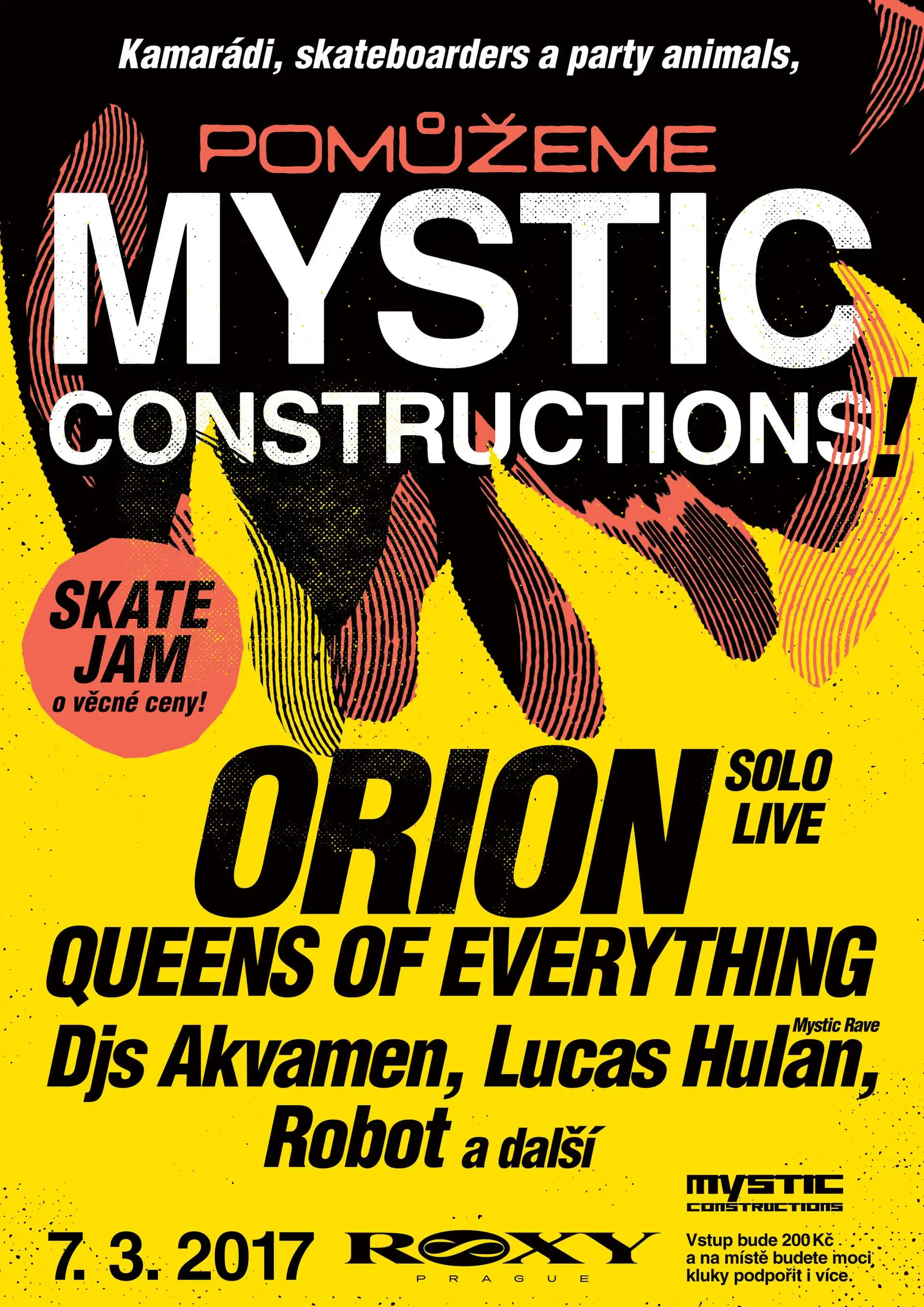 Přijď podpořit dobrou věc a pomoz lidem z Mystic constructions.