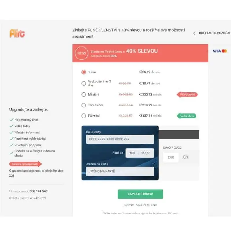 VIP předplatné seznamka Flirt.com