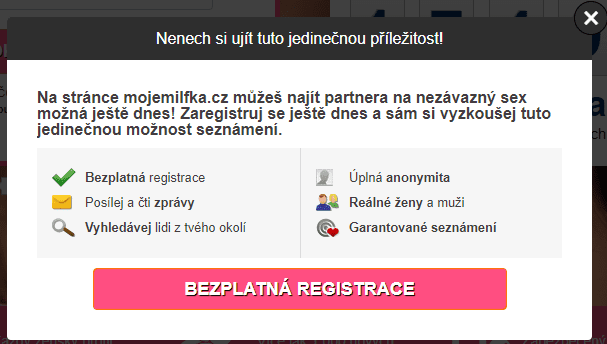 mojemilfka registrace