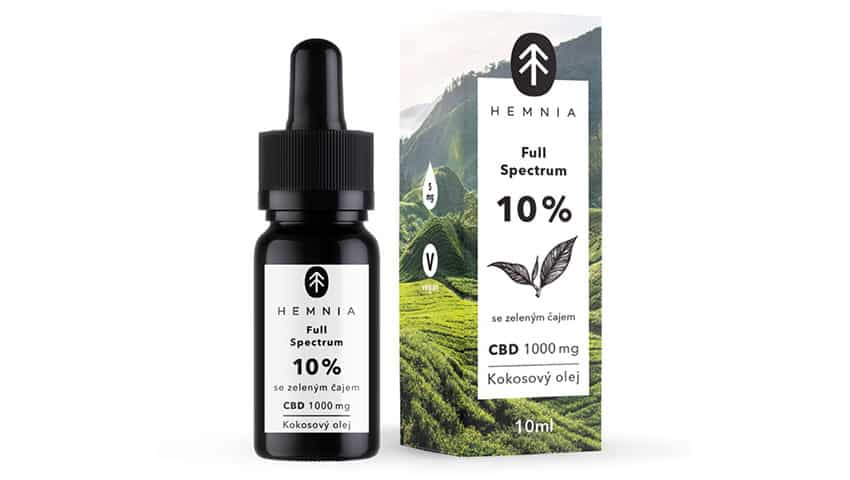 Hemnia full spectrum CBD olej s příchutí zeleného čaje